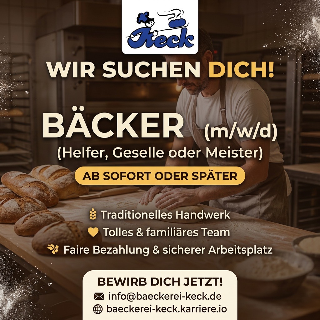 WIR SUCHEN DICH! BÄCKER (m/w/d)